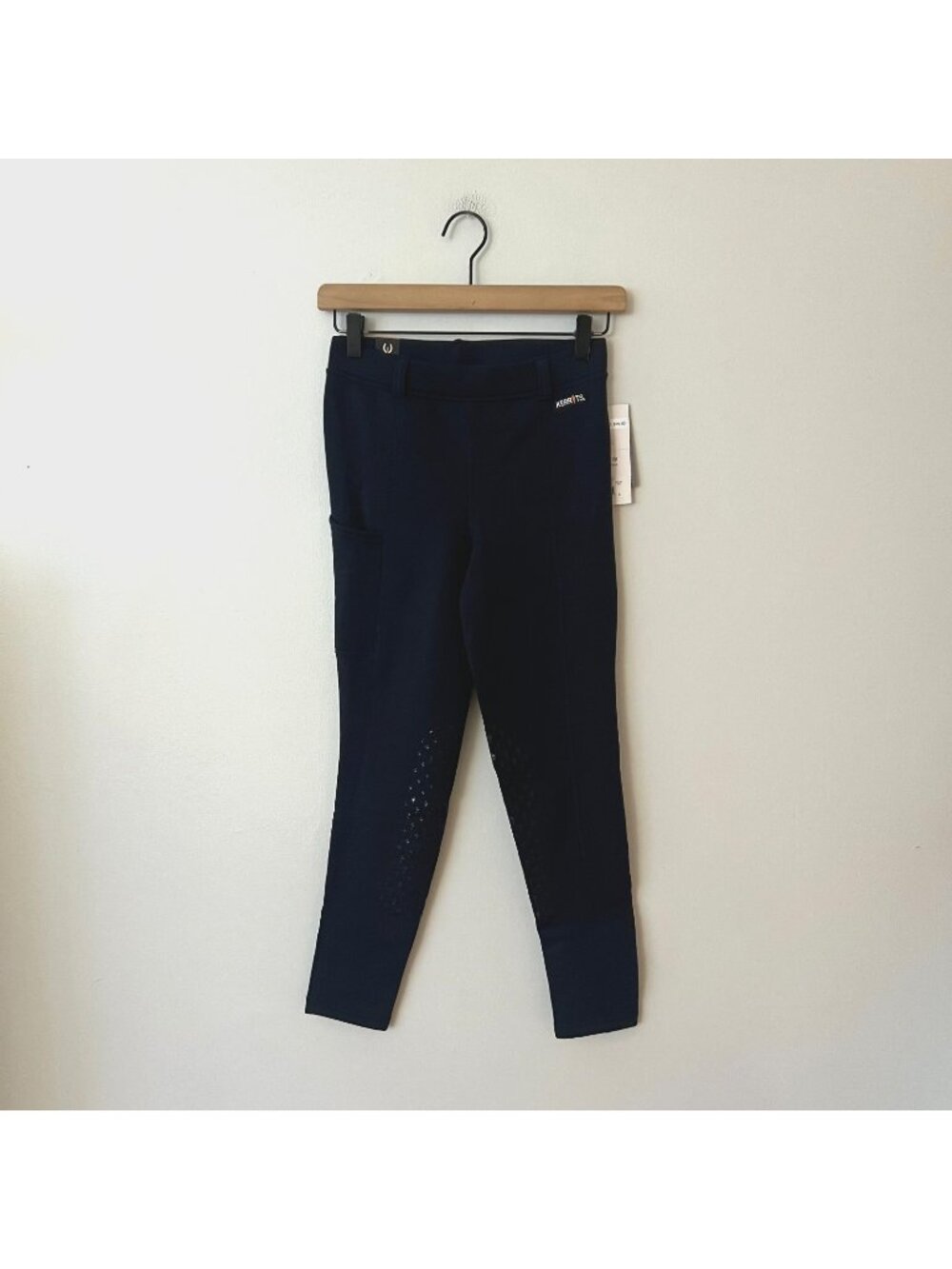 NWT Kerrits Power Stretch Knee Patch Pocket Tight Navy Blue Girl's Size Large